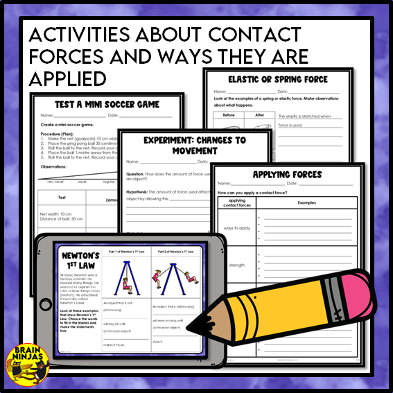 Contact Forces Lessons and Activities | Paper and Digital