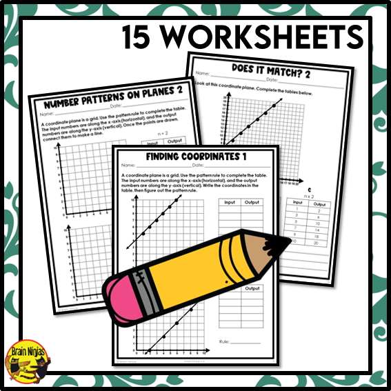 Patterns on a Coordinate Plane Math Worksheets | Paper | Grade 6