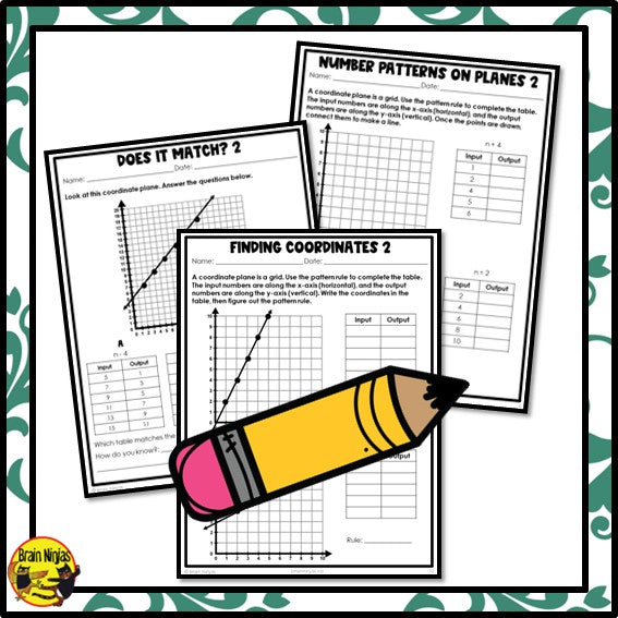 Finding Patterns on a Coordinate Plane Math Worksheets | Paper | Grade 5