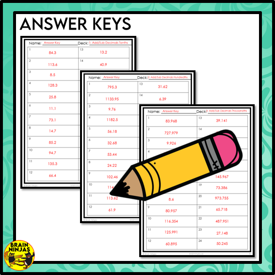 Decimals Addition and Subtraction Math Task Cards | Paper and Digital