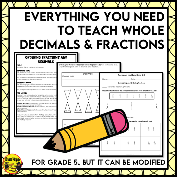 Decimals and Fractions Interactive Math Unit | Paper | Grade 5