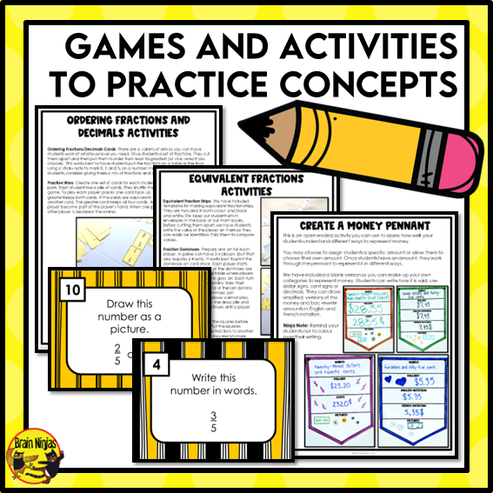 Decimals and Fractions Interactive Math Unit | Paper | Grade 4 ...