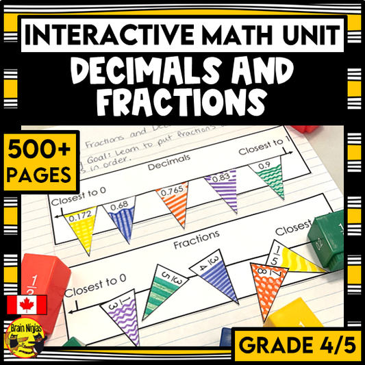 Decimals and Fractions Interactive Math Unit | Paper | Grade 4 Grade 5