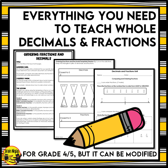 Decimals and Fractions Interactive Math Unit | Paper | Grade 4 Grade 5