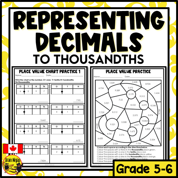 Representing Decimals Math Worksheets | Paper | Grade 5