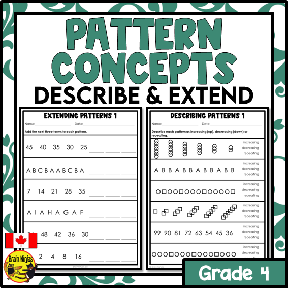 Patterns Math Worksheets | Paper | Grade 4