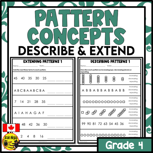 Patterns Math Worksheets | Paper | Grade 4