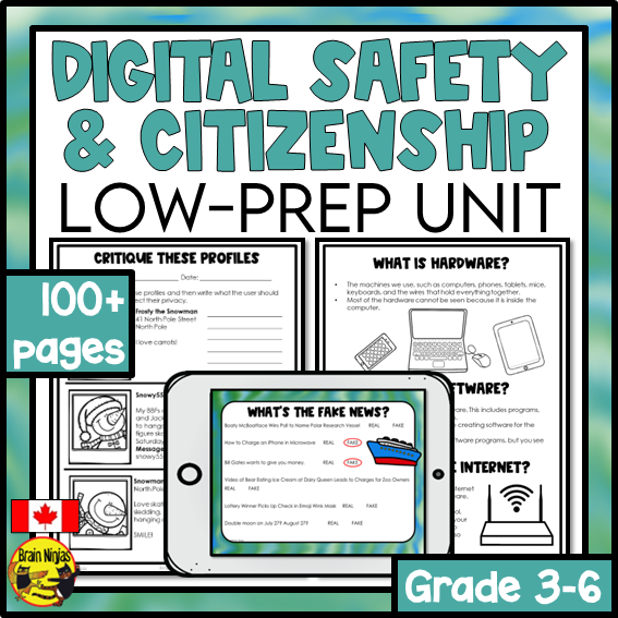 Online Safety and Digital Citizenship | Health and Wellness Unit | Paper and Digital