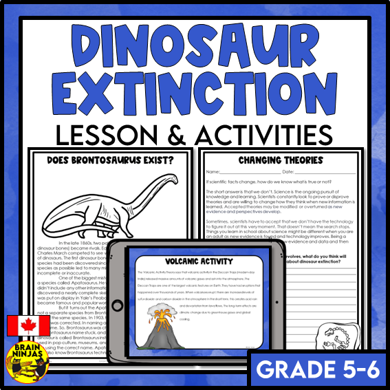 Dinosaur Extinction Lesson and Activities | Paper and Digital