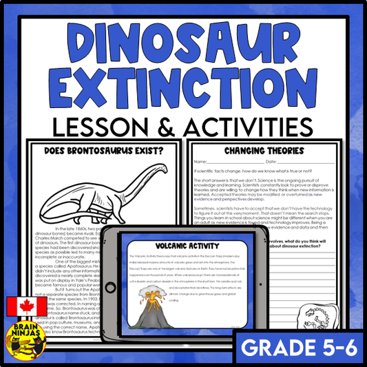 Dinosaur Extinction Lesson and Activities | Paper and Digital