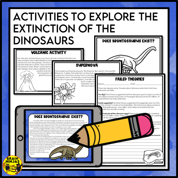 Dinosaur Extinction Lesson and Activities | Paper and Digital