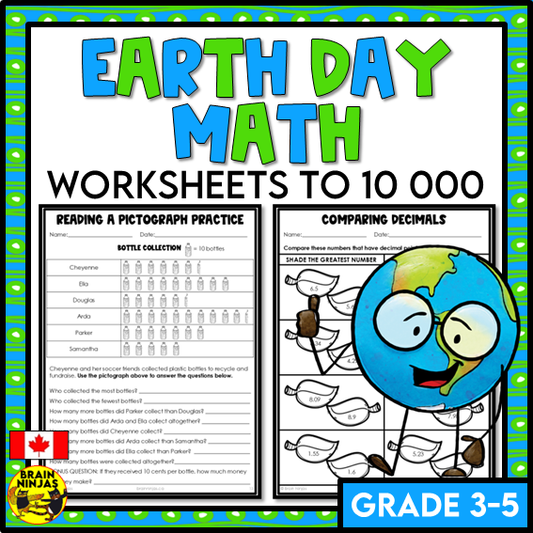 Earth Day Math Worksheets for Numbers up to 10 000 | Paper