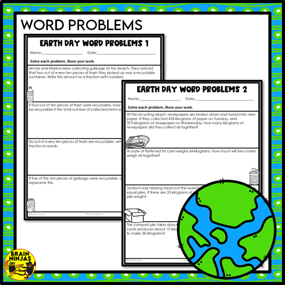 Earth Day Math Worksheets Numbers to 1000 | Paper