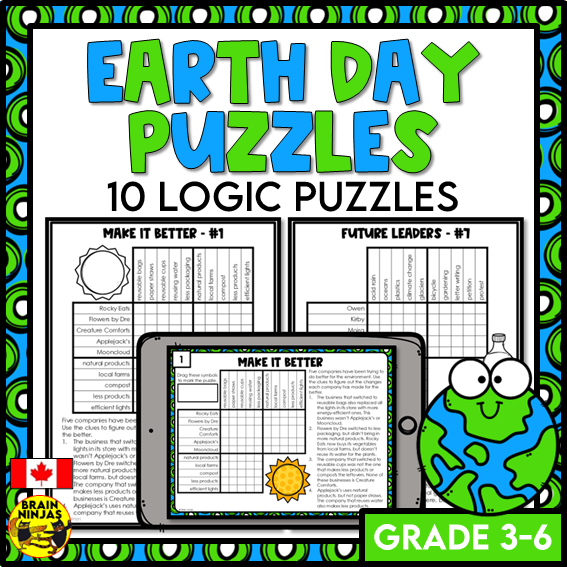 Earth Day Logic Puzzles | Paper and Digital