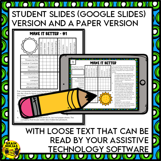 Earth Day Logic Puzzles | Paper and Digital