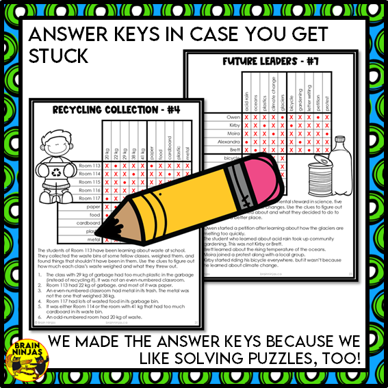 Earth Day Logic Puzzles | Paper and Digital