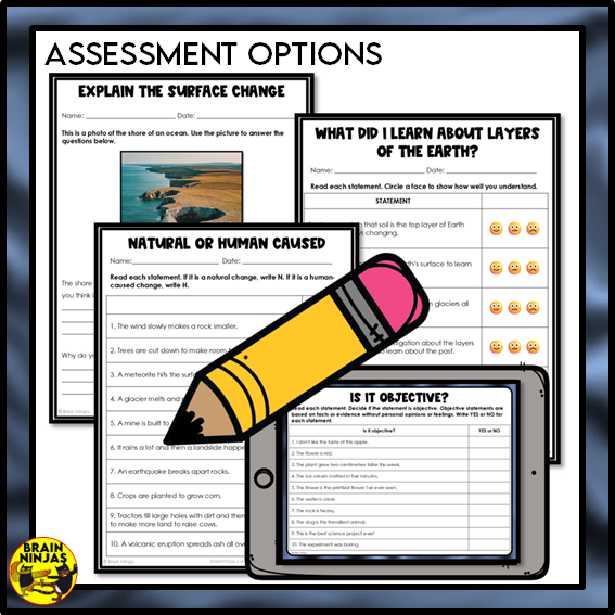 Surface Changes Lessons and Activities | Paper and Digital