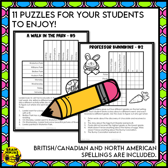 Easter Logic Puzzles | Paper and Digital