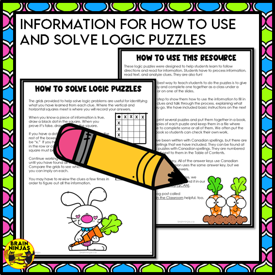 Easter Logic Puzzles | Paper and Digital