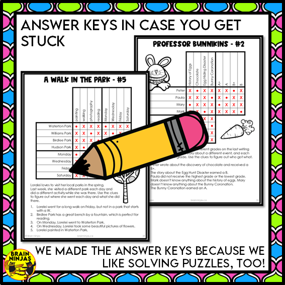 Easter Logic Puzzles | Paper and Digital