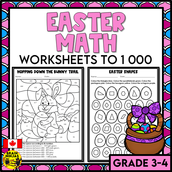 Easter Math Worksheets Numbers to 1000 | Paper