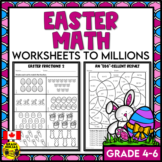 Easter Math Worksheets for Numbers up to 1 000 000 | Paper