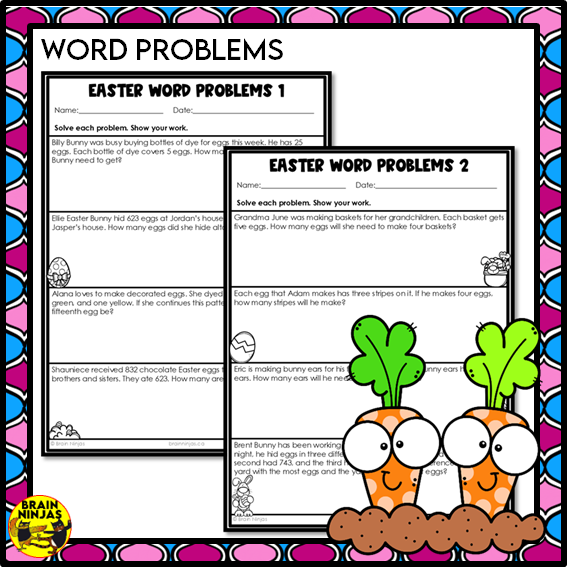 Easter Math Worksheets Numbers to 1000 | Paper