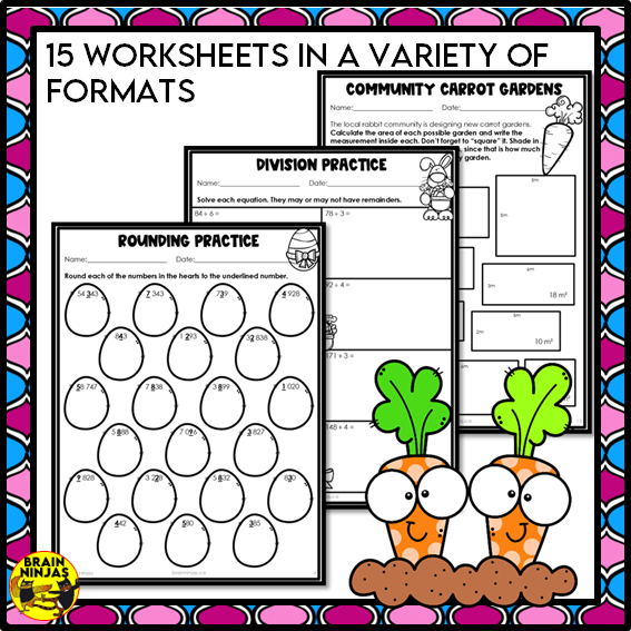 Easter Math Worksheets Numbers to 10 000 | Paper