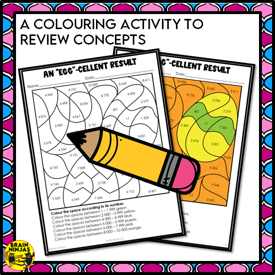 Easter Math Worksheets Numbers to 10 000 | Paper