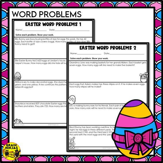 Easter Math Worksheets Numbers to 10 000 | Paper