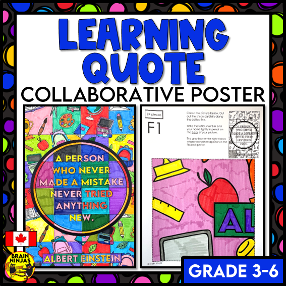 Learning Quote Collaborative Poster Albert Einstein | Paper