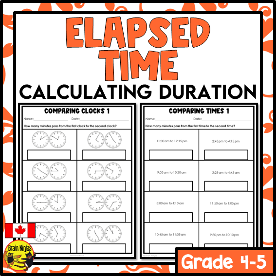 Elapsed Time Math Worksheets | Paper