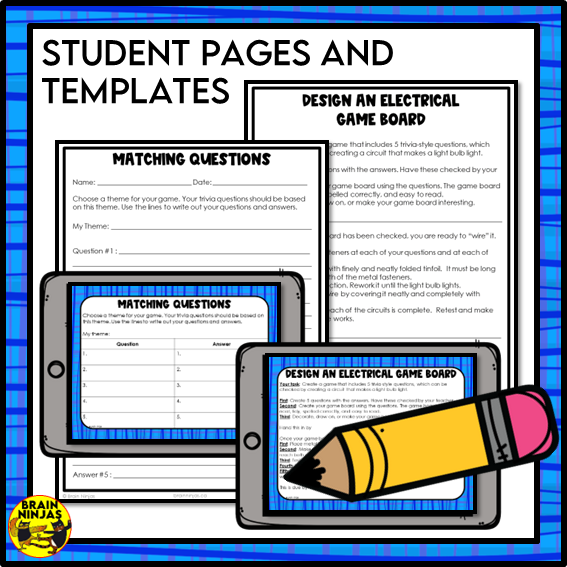 Electricity STEM Challenge Design an Electrical Game Board | Paper and Digital