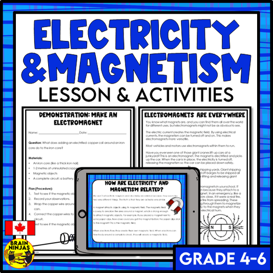 Electricity and Magnetism Lesson and Activities | Paper and Digital