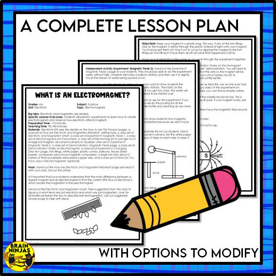 Electricity and Magnetism Lesson and Activities | Paper and Digital