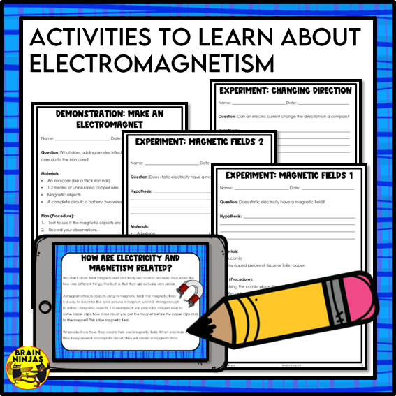 Electricity and Magnetism Lesson and Activities | Paper and Digital