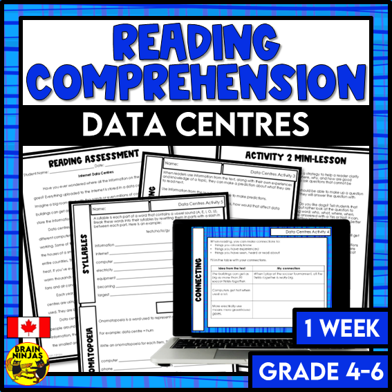 Internet Data Centres Reading Comprehension Activities | Paper and Digital