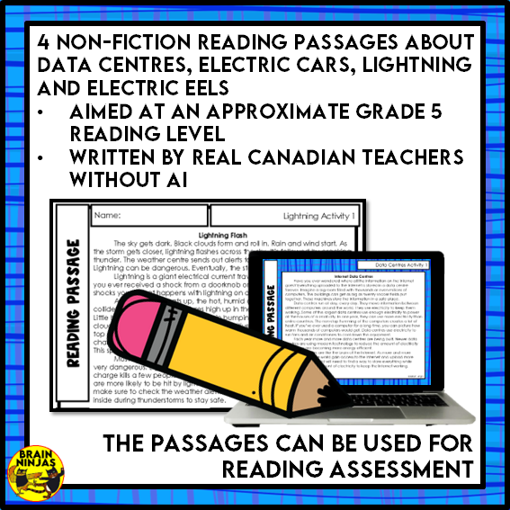 Electricity Reading Comprehension Activities | Paper and Digital