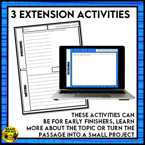 Internet Data Centres Reading Comprehension Activities | Paper and Digital