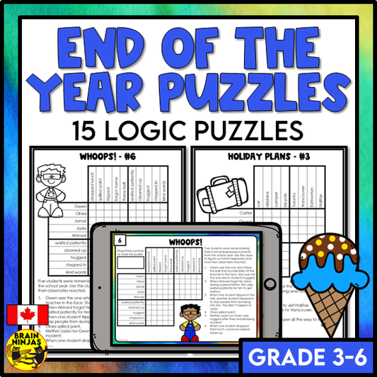 End of the Year Logic Puzzles | Paper and Digital