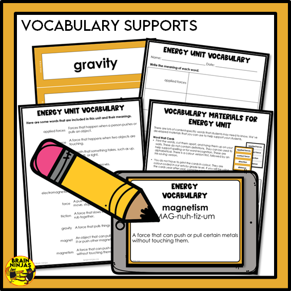 Energy and Forces Unit Grade 4 | Paper and Digital