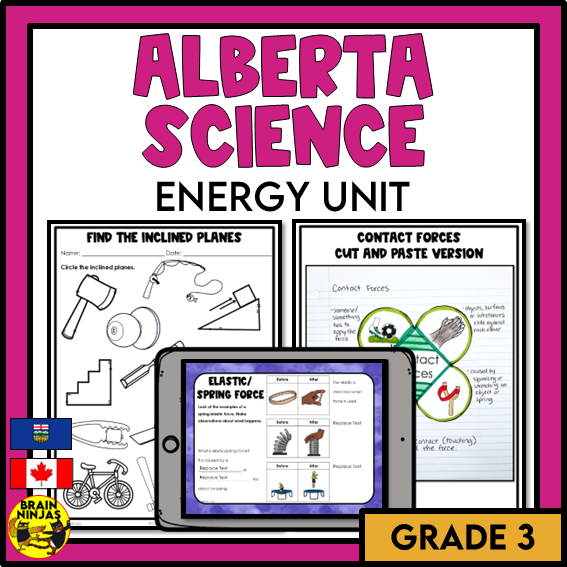 Energy Unit Alberta Grade 3 Science Lessons and Activities | Paper and Digital