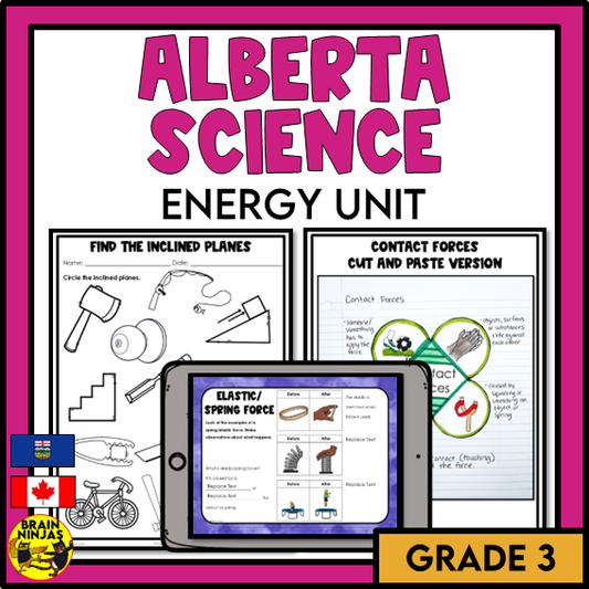 Energy Unit Alberta Grade 3 Science Lessons and Activities | Paper and Digital