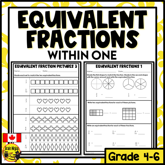 Equivalent Fractions Math Worksheets | Paper
