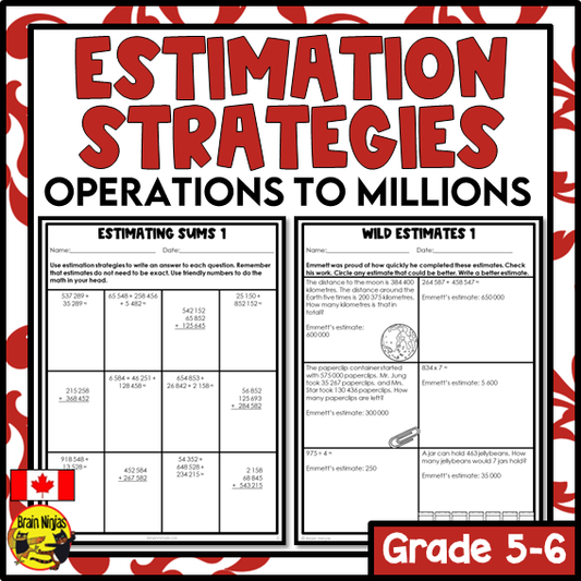 Estimation to Millions Math Worksheets | All Operations | Paper | Grade 5
