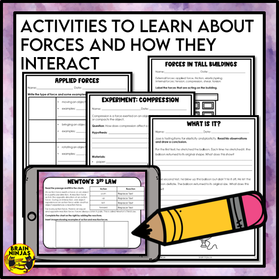 External and Internal Forces Lessons and Activities | Paper and Digital