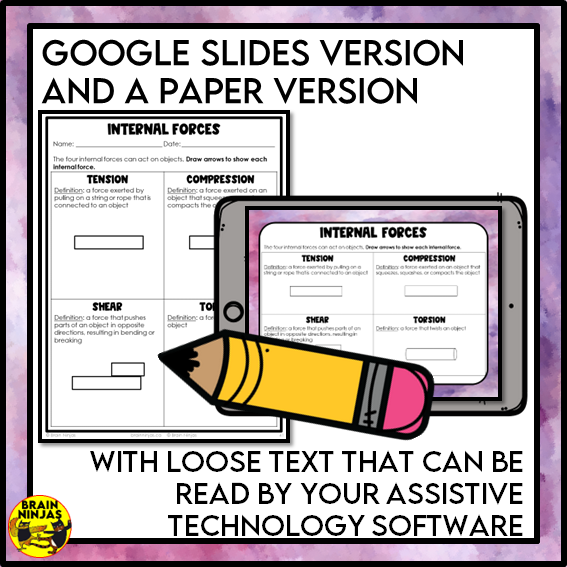 External and Internal Forces Lessons and Activities | Paper and Digital