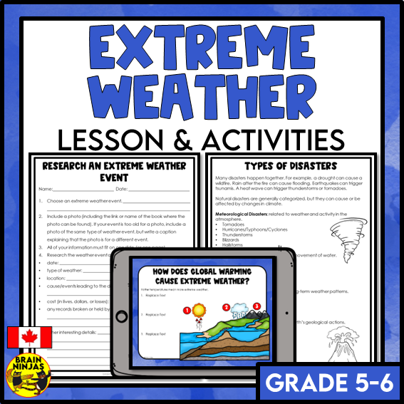 Extreme Weather Lesson and Activities | Paper and Digital