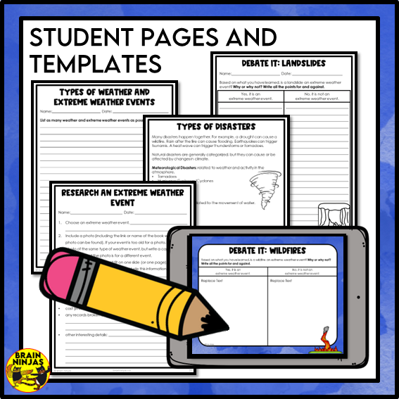 Extreme Weather Lesson and Activities | Paper and Digital