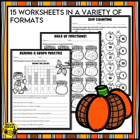 Fall Math Worksheets Numbers to 1000 | Paper